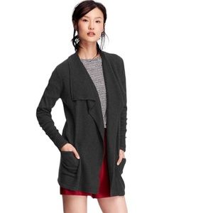Handkerchief Hem Open Front Cardigan w/ Pockets